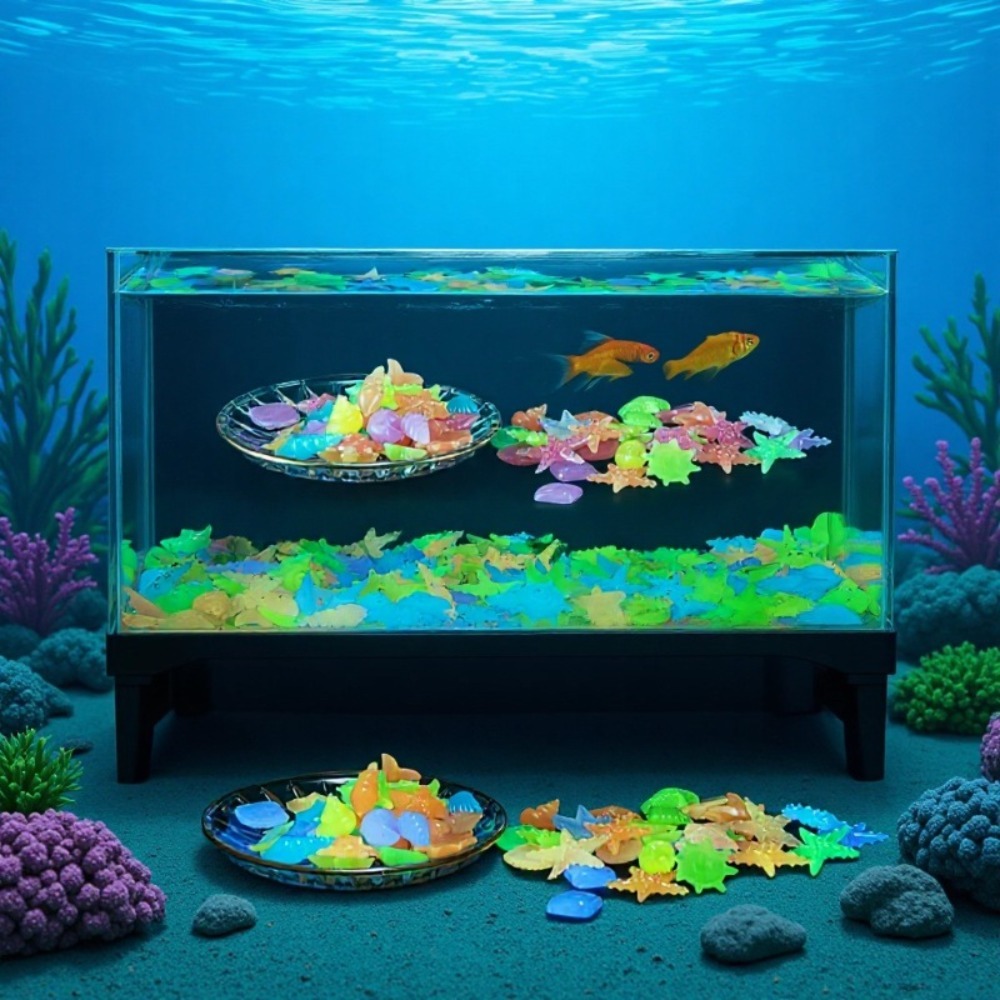 Planted Aquarium Supplies - أحجار المحيط المضيئة، أصداف المحار الفلورية،