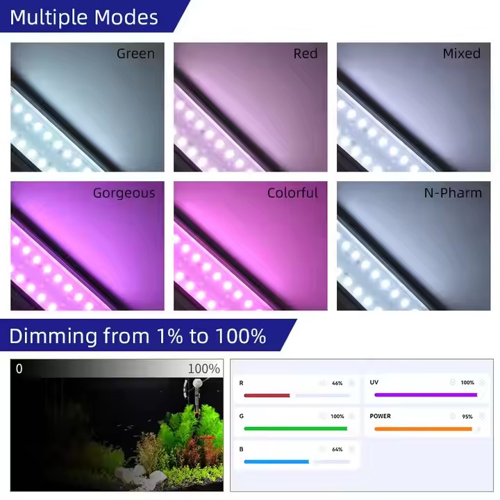 إضاءة حوض السمك WEEK AQUA سلسل - مراجعة Aquarium Plant Display وسعره