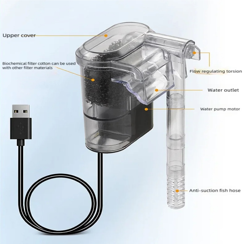فلتر USB معلق صغير لأحواض السم - مراجعة Planted Aquarium Cleaning وسعره