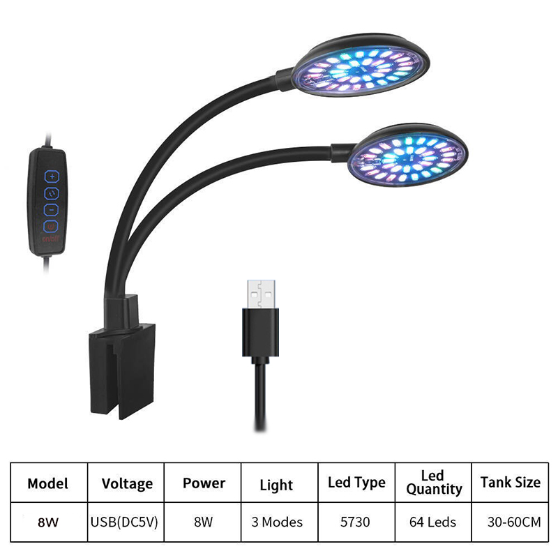 USB حوض السمك مصباح ليد خزان ا - مراجعة Aquarium Plant Growing وسعره
